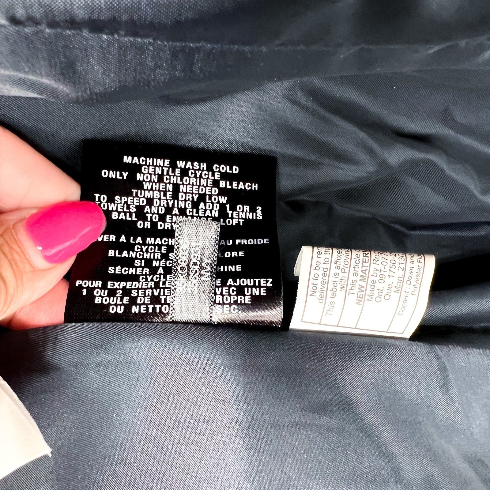 COLE HAAN Women’s Box Quilt Down Puffer Coat XS Navy Blue Hooded NWT