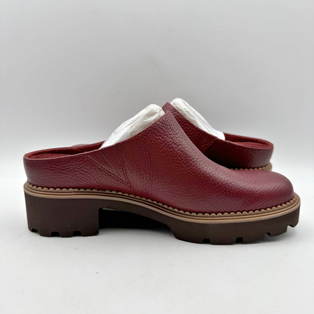 Vionic Womens Fairfax Clogs US 6 M EU 36 Red Vegan Leather Slip On NIB
