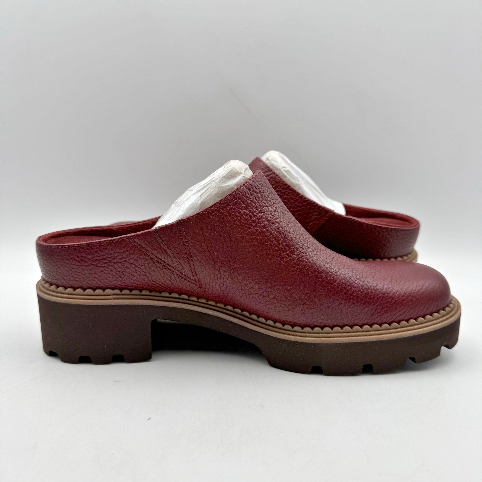Vionic Womens Fairfax Clogs US 6 M EU 36 Red Vegan Leather Slip On NIB