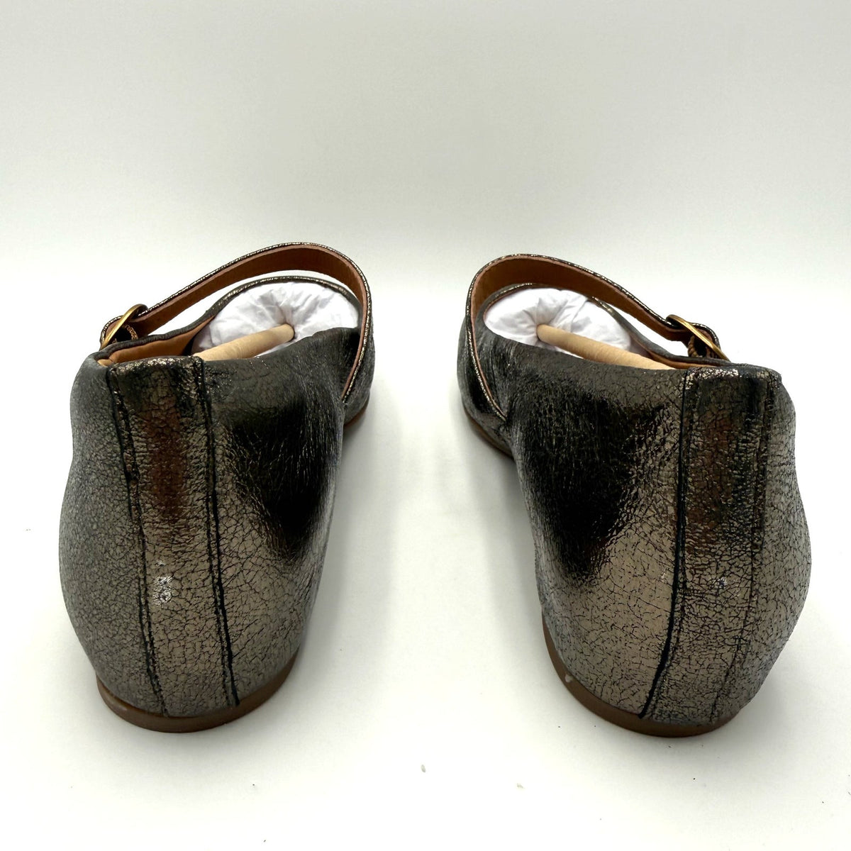 Sofft Womens Palma Mary Jane Flats Size 8.5 EU 39.5 Bronze Metallic Leather NIB