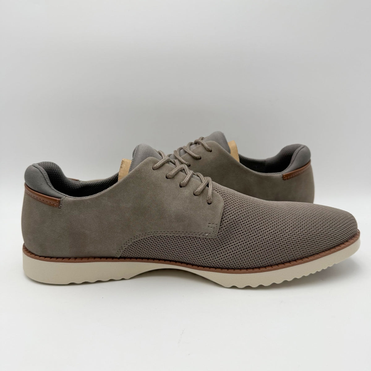Dr. Scholls Mens Sync Oxford Shoes Size 13 M EU 47.5 Grey Knit Faux Leather NIB