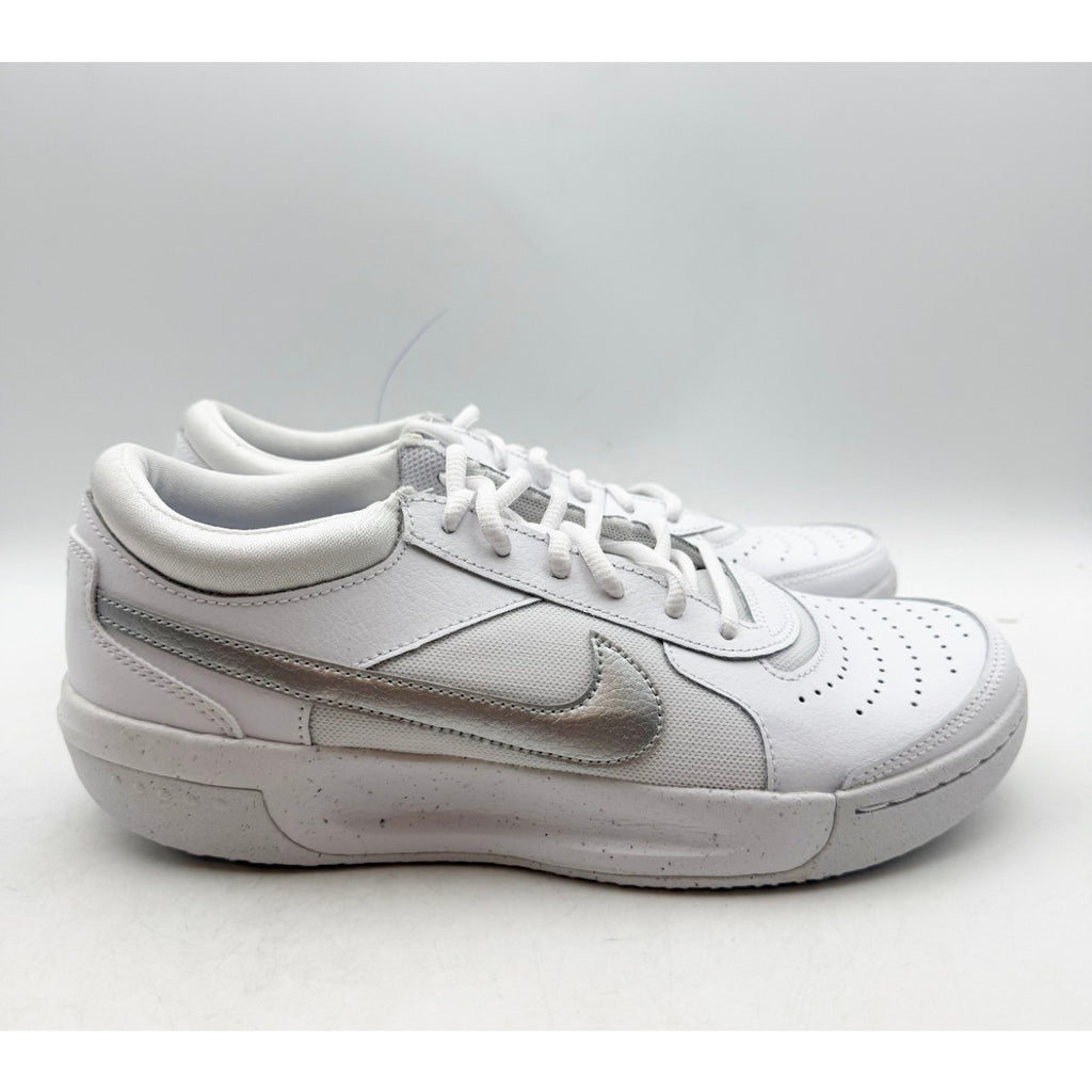 NIKE Womens Zoom Court Lite 3 Athletic Shoes US 8.5 White Silver DH1042 NIB