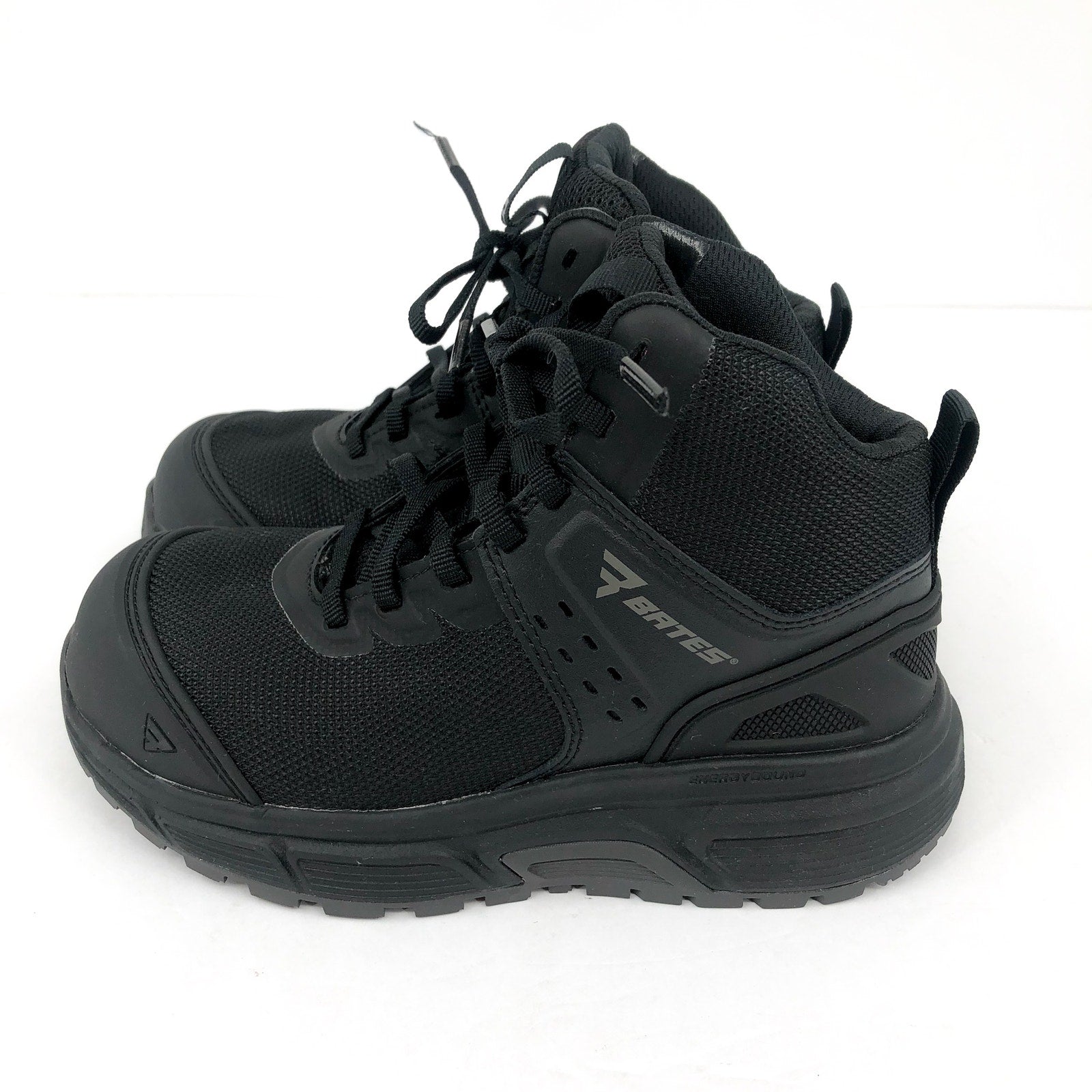 BATES Women's Jumpstart Mid Work Boots Size 5 Black Carbon Safety Toe SR NIB