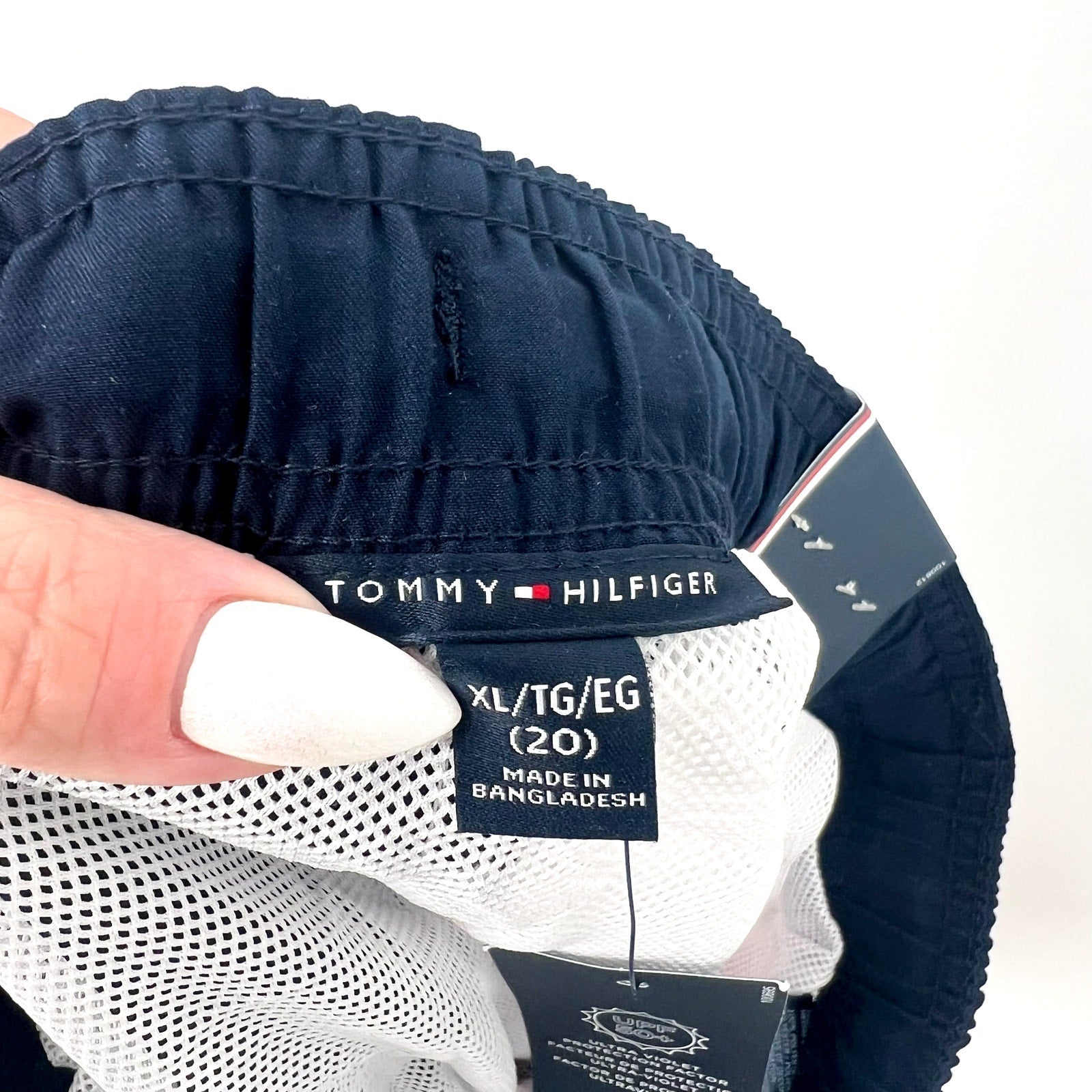 TOMMY HILFIGER Boys Quadrant Swim Trunks Boardshort US XL Navy Blazer NWT