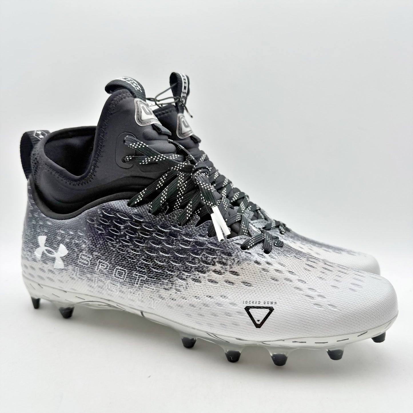 Under Armour Mens Spotlight Lux Mc 2.0 Football Cleats US 10 Black White NWOB