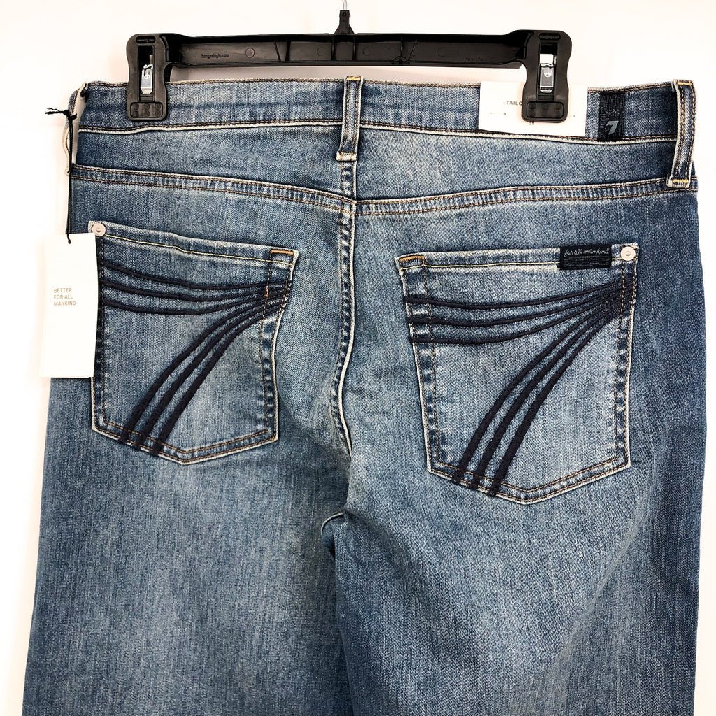 7 FOR ALL MANKIND Tailorless Dojo Jeans Size 31 Blue Disautlght Wash NWT