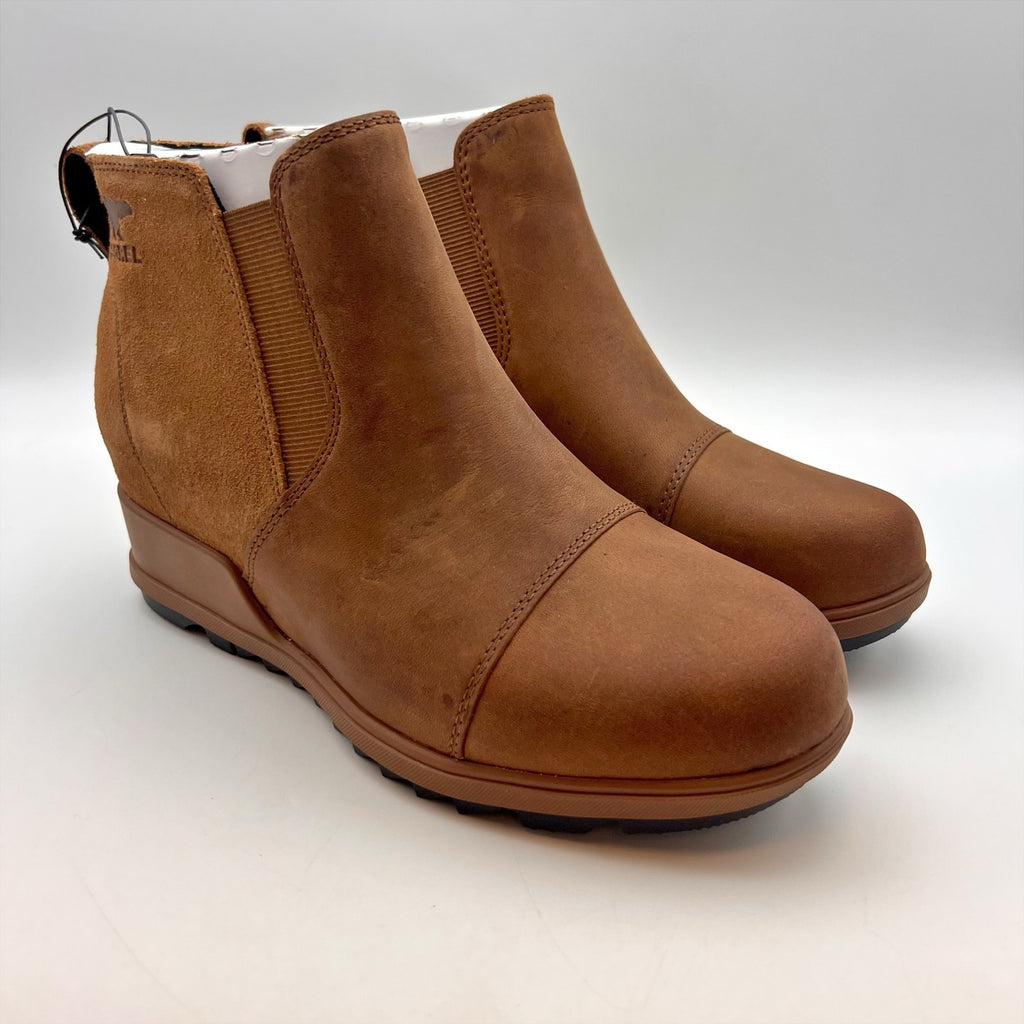 Sorel Womens Evie Ankle Boots Size 9 EU 40 Tan Leather Waterproof NIB