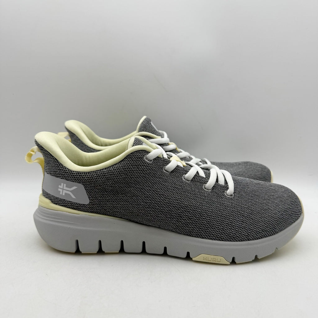 KURU Womens Flex Via Sneakers 8.5 M Dove Gray Pale Lime Athletic Shoes NWOB
