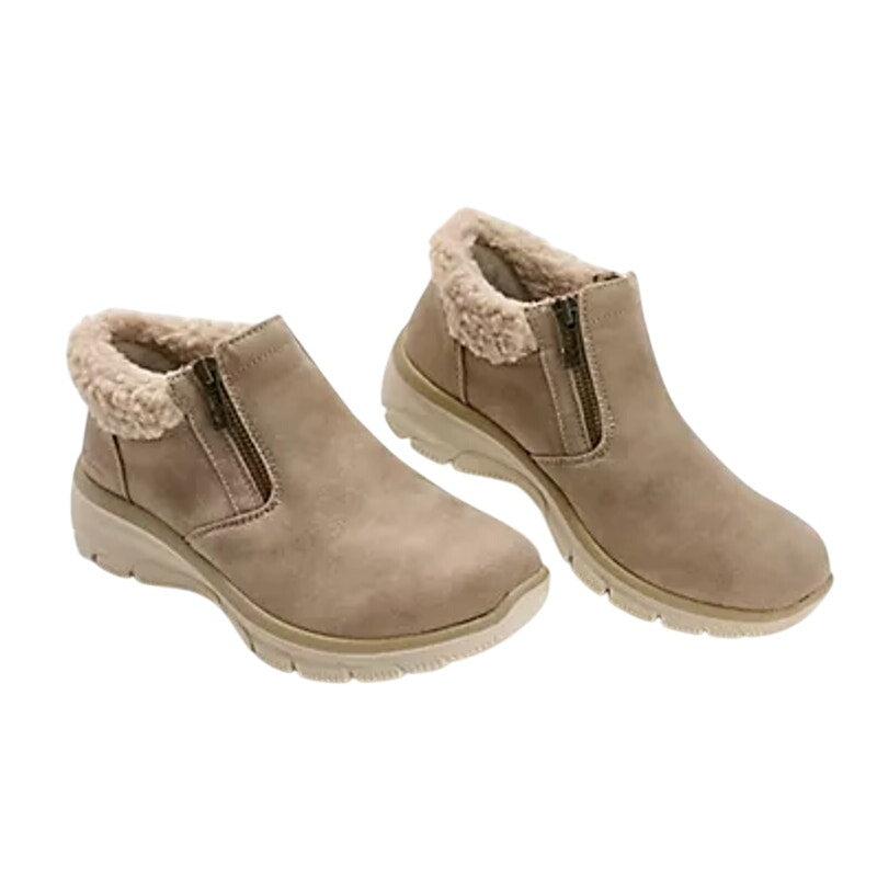 Skechers Womens Easy Going Ankle Boots US 10 Grey Water Repellent Lined NIB