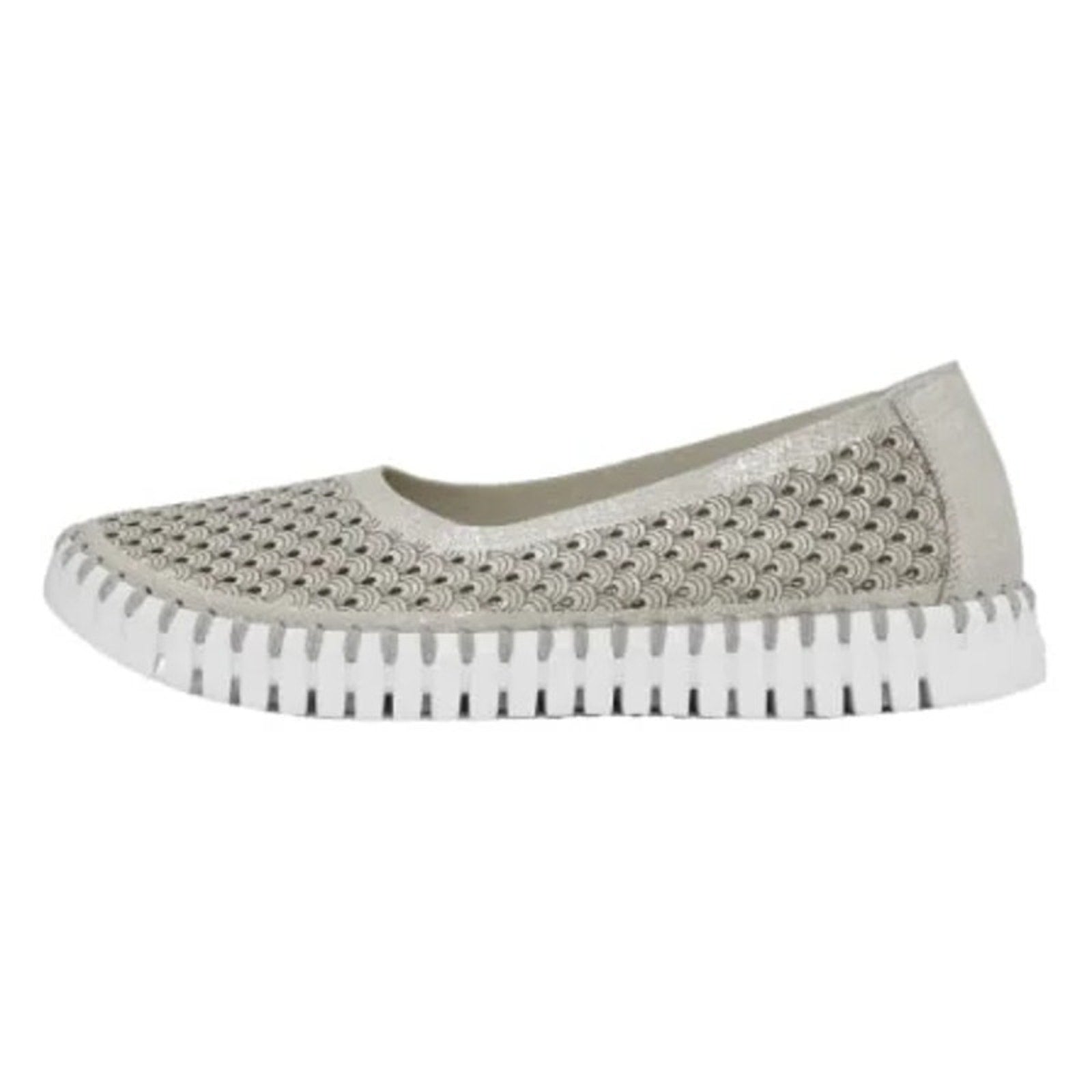 ILSE JACOBSEN Womens Tulip 0026 Ballet Flats EU 37 US 6 Silver Glitter NWOB