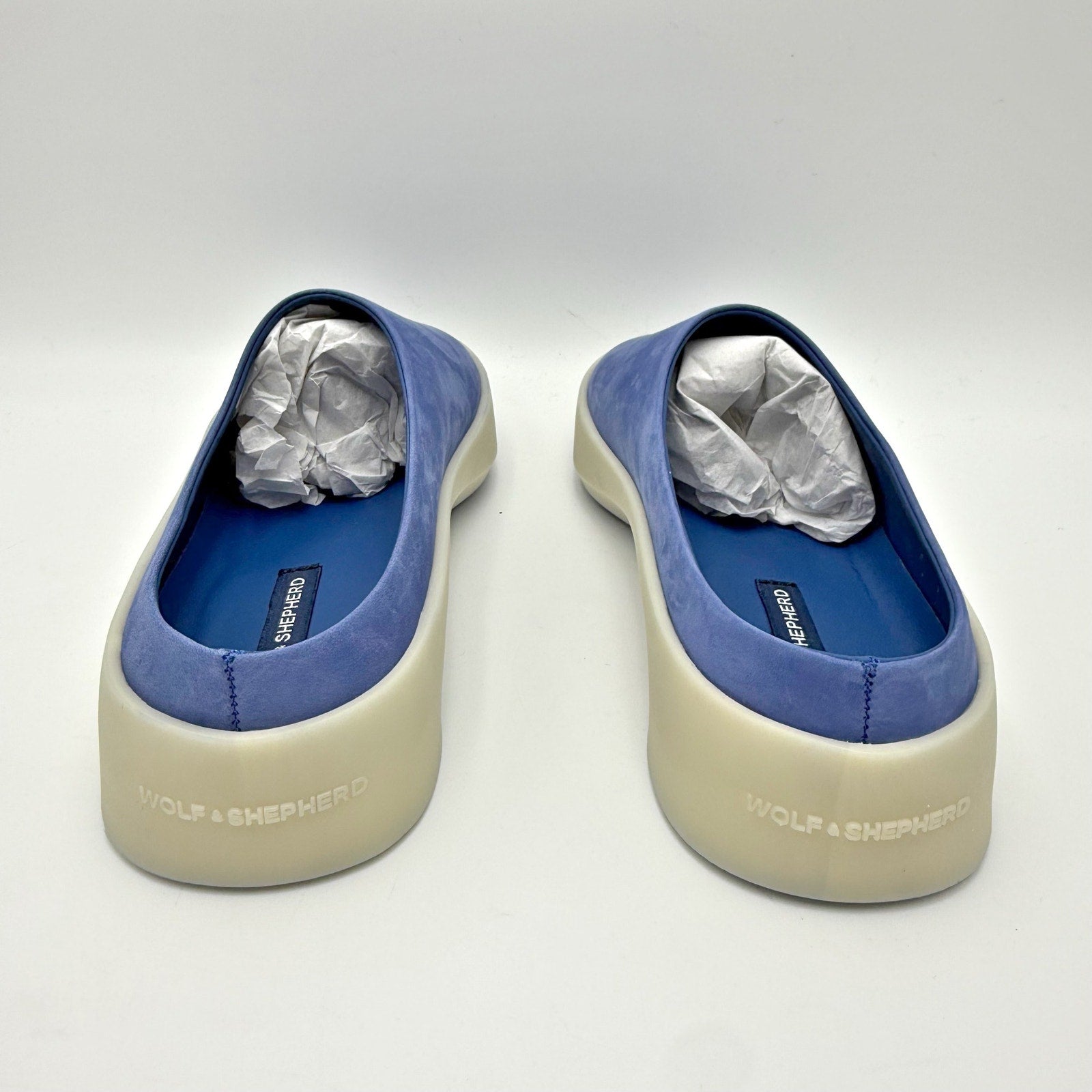 Wolf & Shepherd Cruise Mule Slip On Shoes Womens 7.5 Mens 9 Blue White NIB