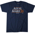 BREAKING T Mens Houston Astros Altuve Alvarez 24 T-Shirt 2XL Navy Blue NWOT