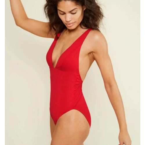 ANDIE SWIM Sardinia One Piece Swimsuit XXXL US 20 Cherry Red Plunge