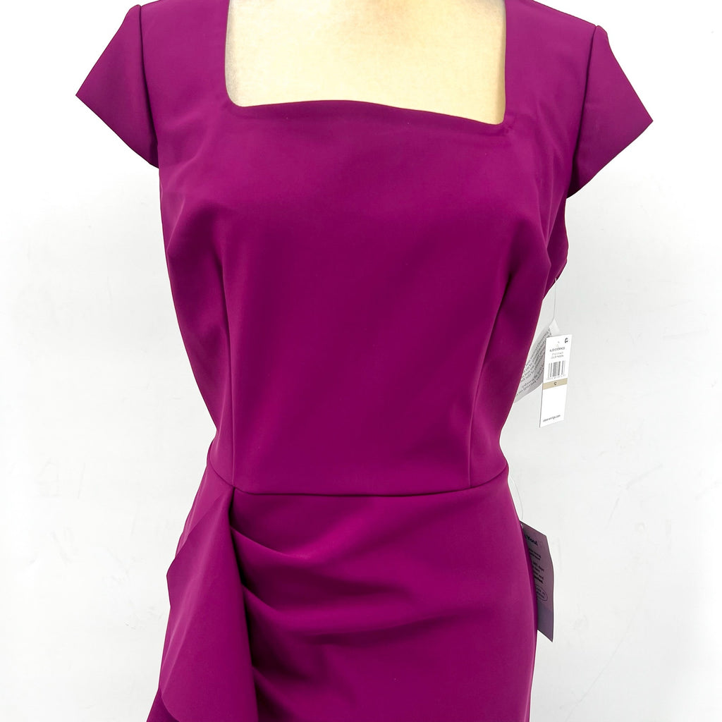 Alex Evenings Women's Short Cascade Sheath Dress Size 12 Pink Passion NWT