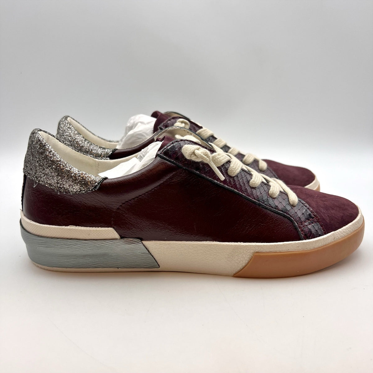 Dolce Vita Womens Notice Stitch Casual Sneakers Size 7.5 Red Leather NIB