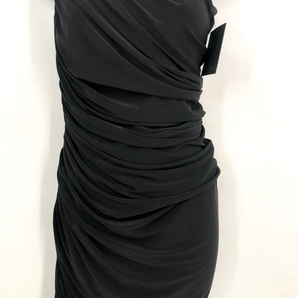 NORMA KAMALI Women's One Shoulder Diana Gown Large Black Asymmetric NWT