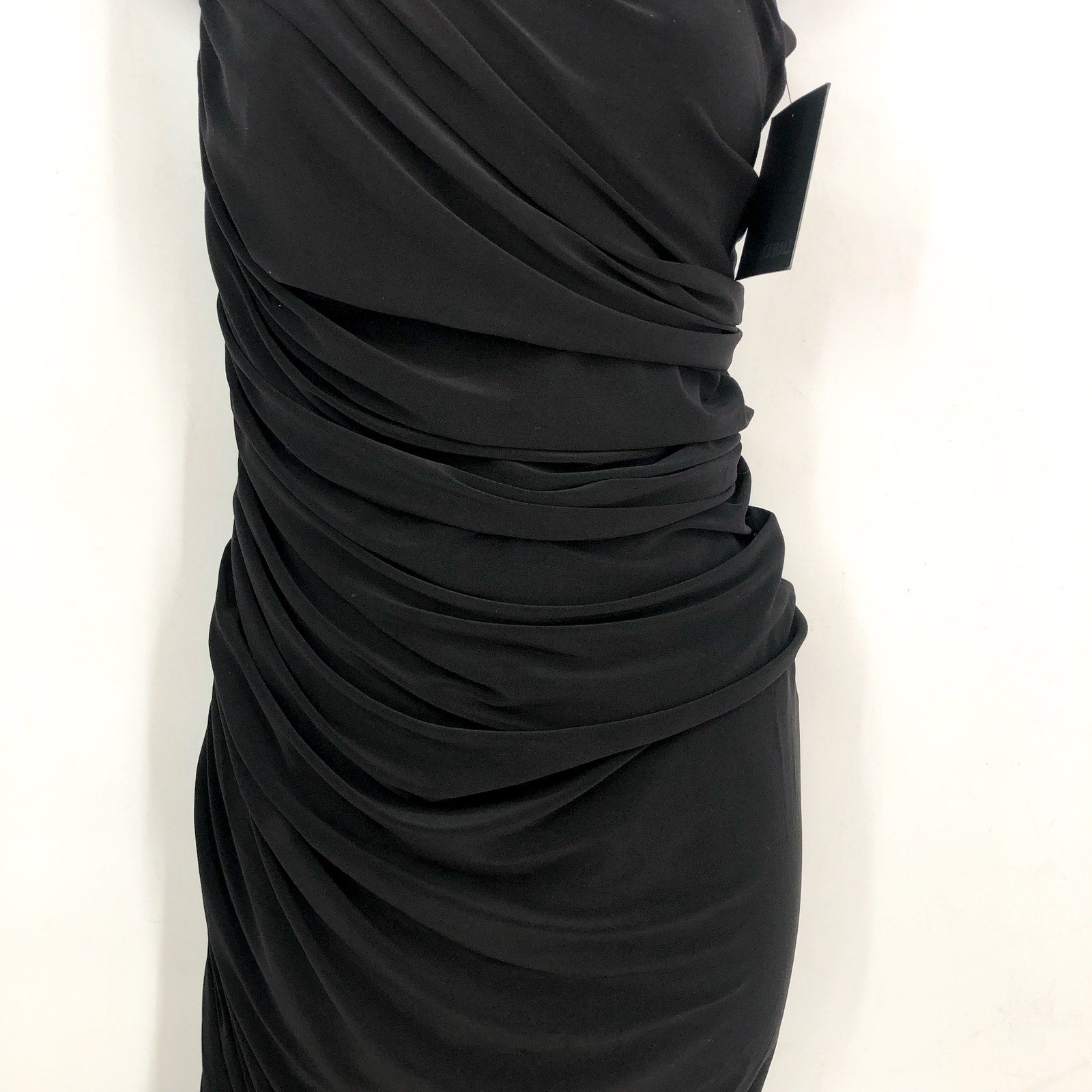 NORMA KAMALI Women's One Shoulder Diana Gown Large Black Asymmetric NWT