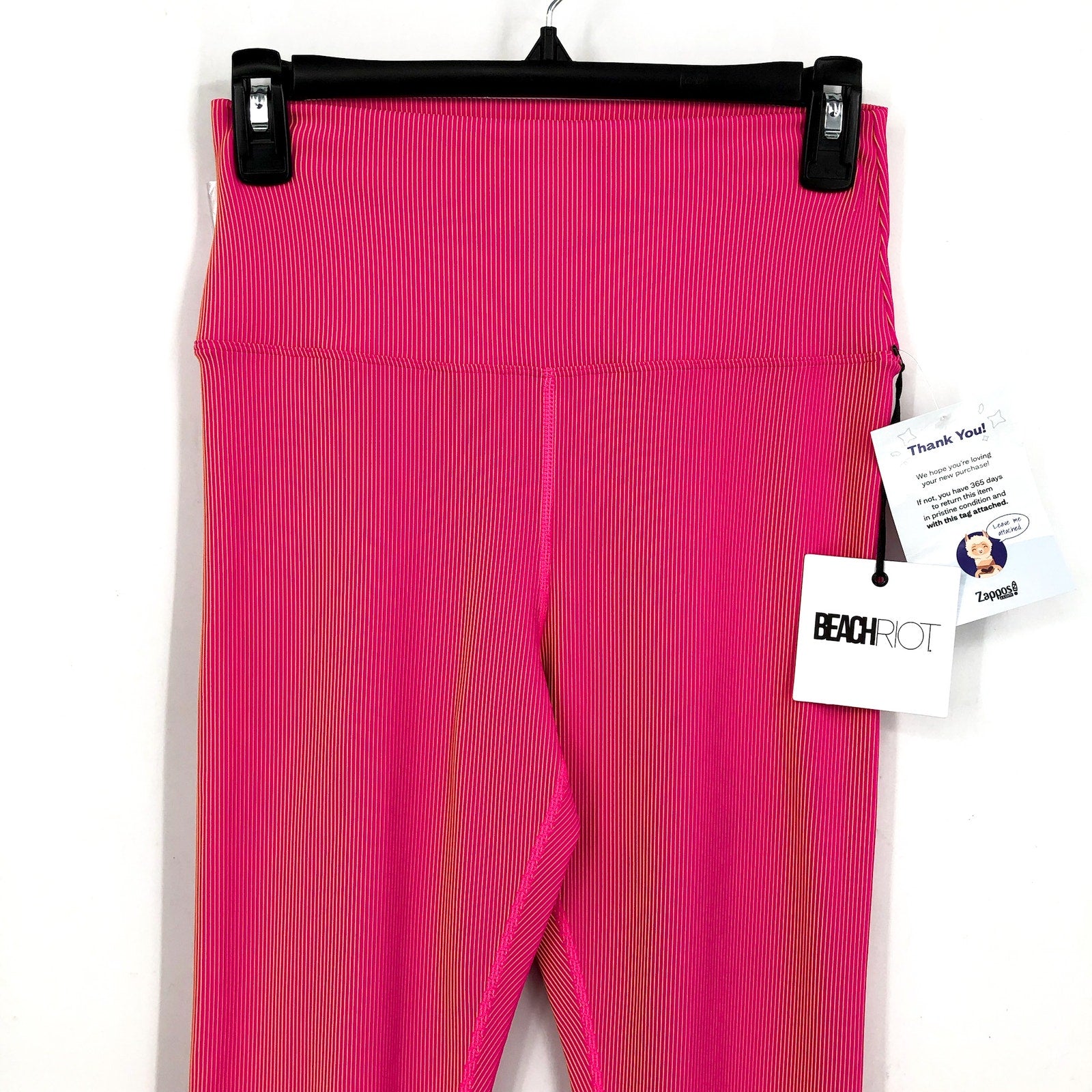 BEACH RIOT Women's Tayler Rib 7/8 Leggings Large Pink Sunset Two Tone NWT