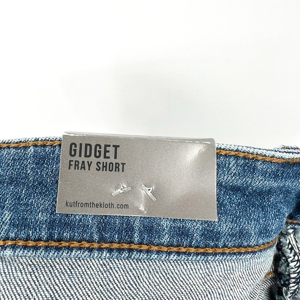 KUT FROM THE KLOTH Women's Gidget Fray Denim Shorts Size 4 Consolidated Blue NWT