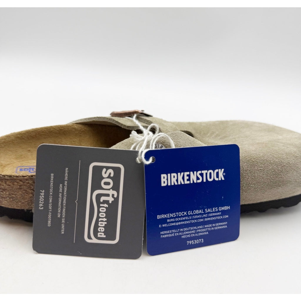 Birkenstock Women's Boston Soft Footbed Clogs EU 35 Taupe Suede NWT