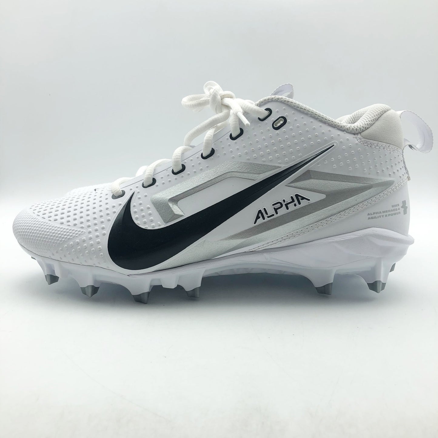 Nike Alpha Menace Mens 4 Varsity Molded Football Cleats 13 White Black NWOB