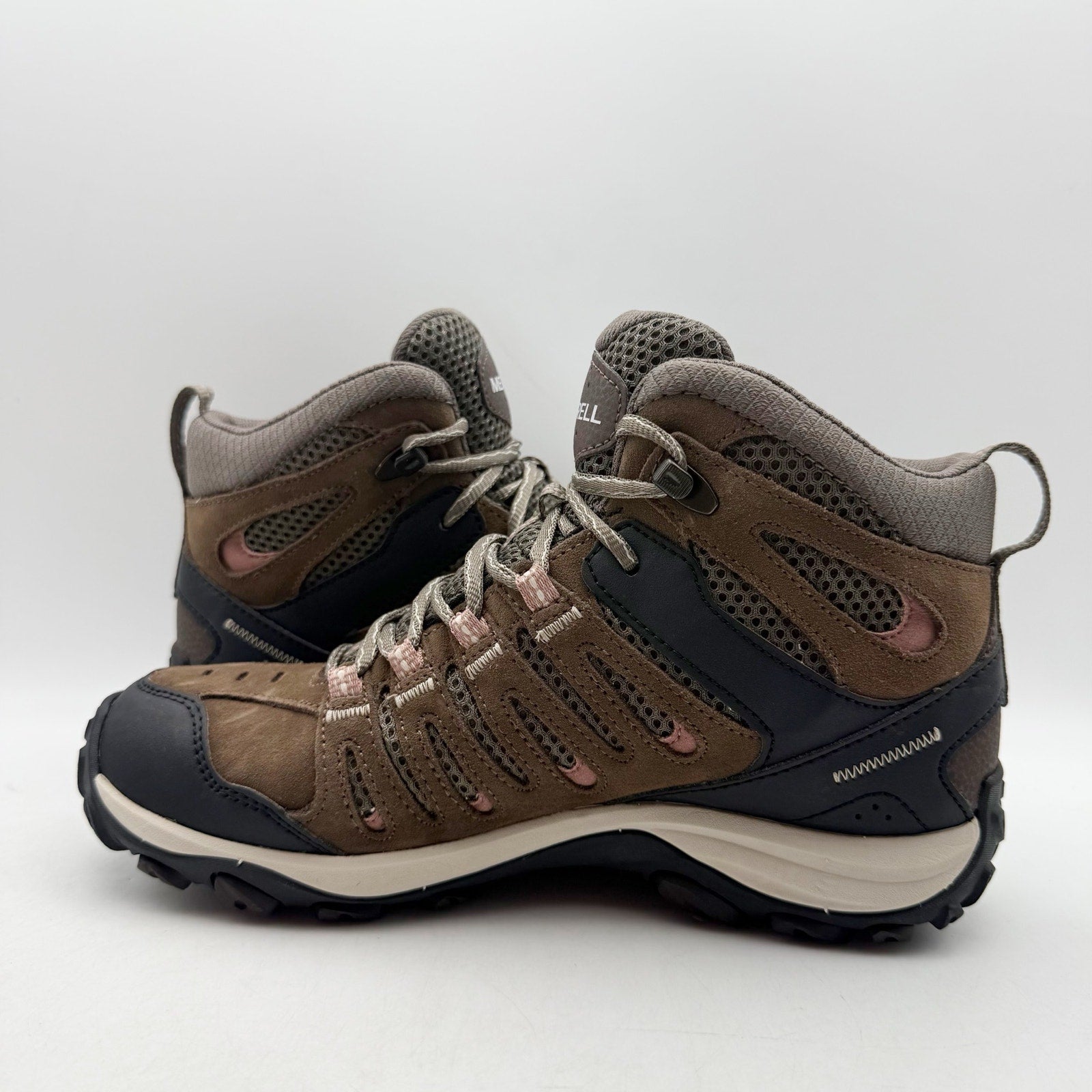Merrell Womens Crosslander 3 Hiking Mid Boots US 8 Brown Black Waterproof NWOB
