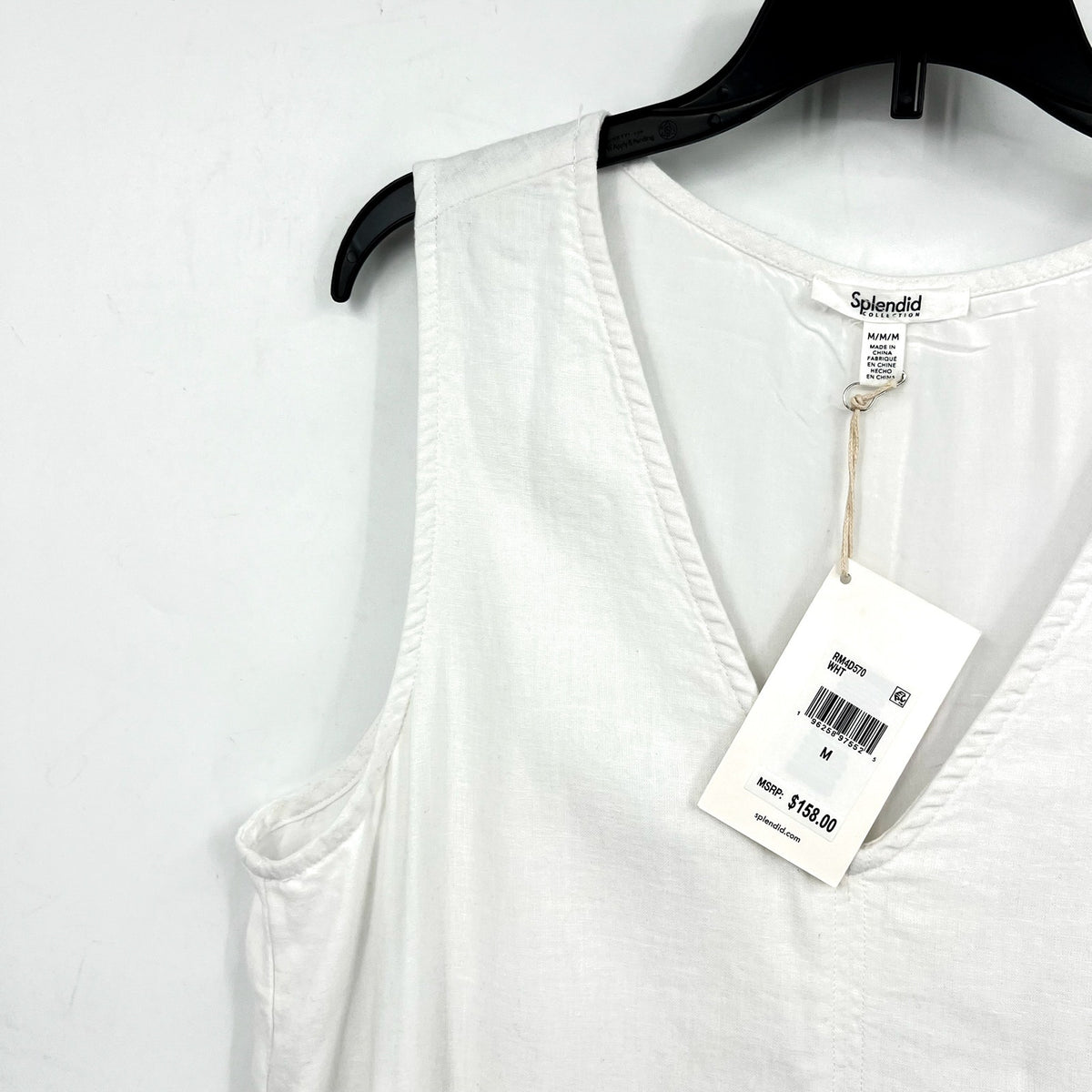 SPLENDID COLLECTION Dawson Dress Medium White Sleeveless V Neck NWT