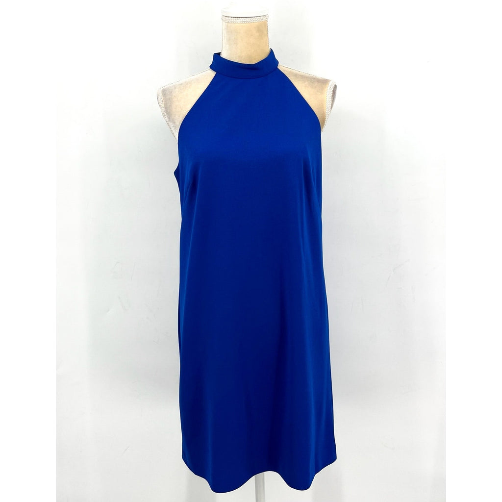 TRINA TURK Women's Tapa 2 Bow-Back Halter Mini Dress Size 6 Bewitching Blue NWT