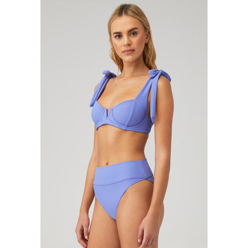 BEACH RIOT Women's Blair Bikini Top Small Periwinkle Purple Tie Shoulder NWT