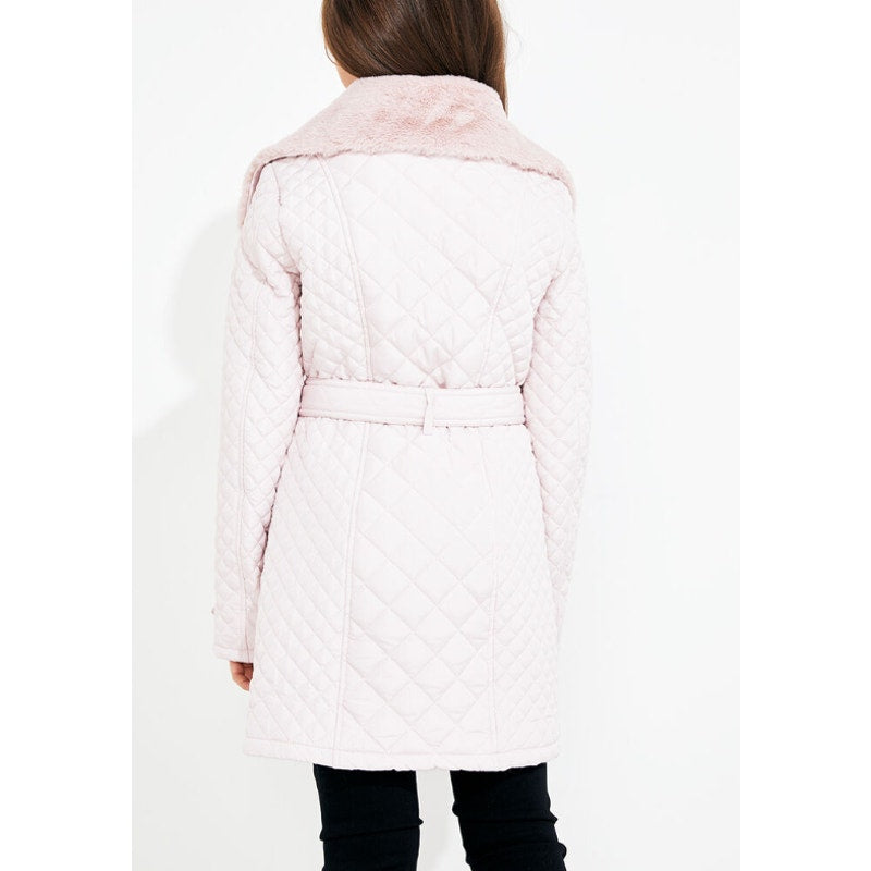 BARDOT JUNIOR Girl's Grace Quilted Coat Size 7/8 Pink Blush NWT