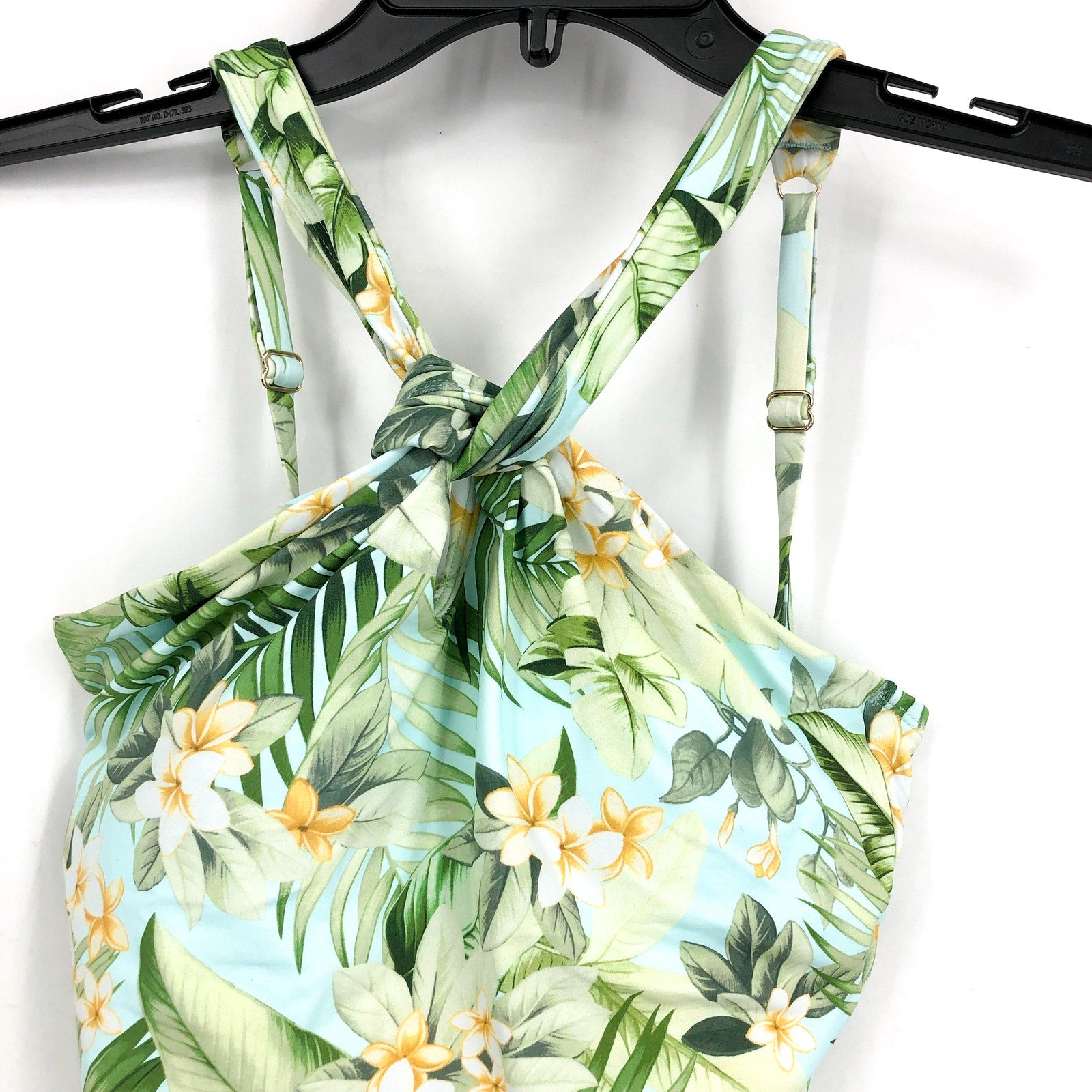 TOMMY BAHAMA Paradise Fronds High Neck One Piece Swimsuit Size 4 Green White NWT