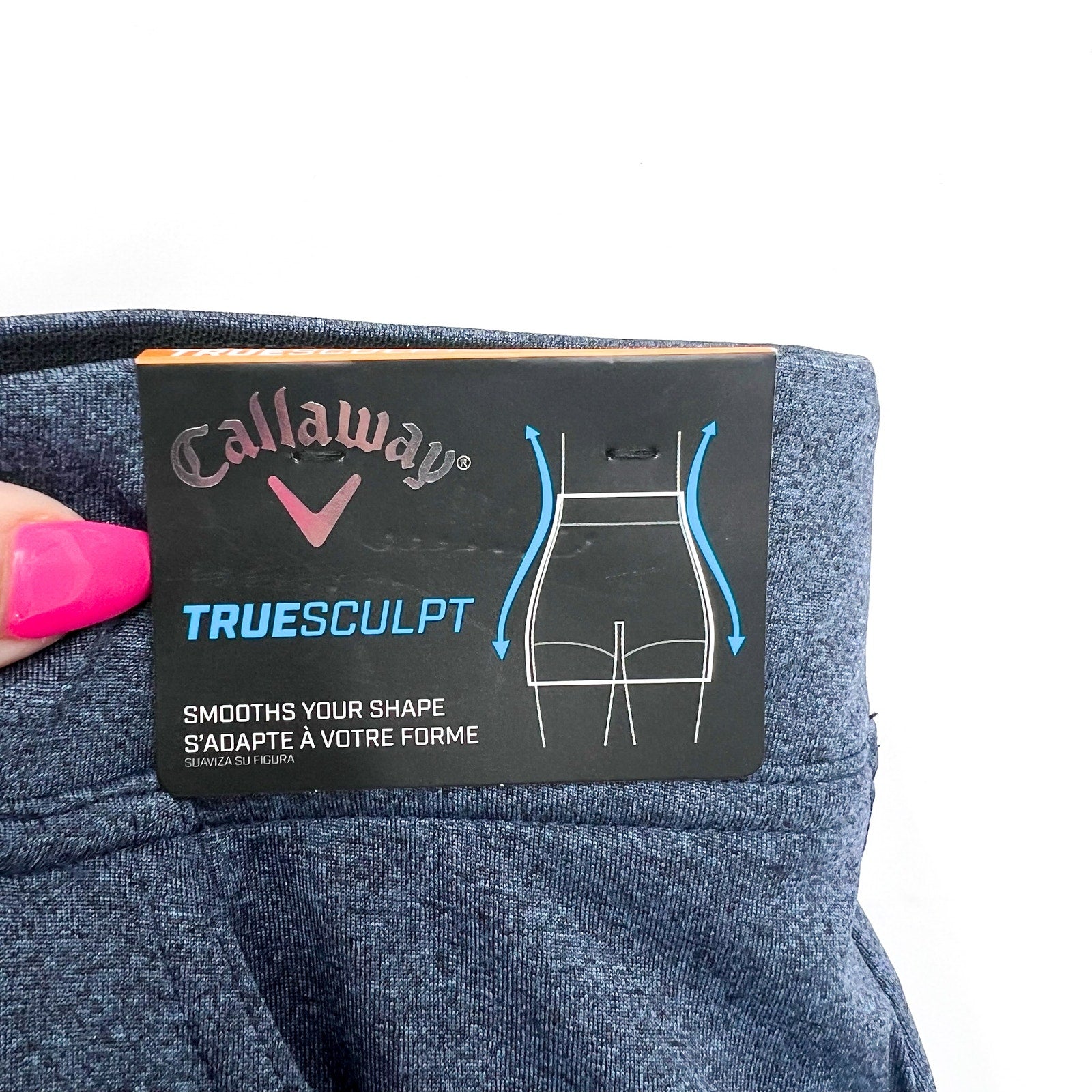 CALLAWAY Womens True Sculpt Skort Small Blue True Navy Heather UPF 50 NWT