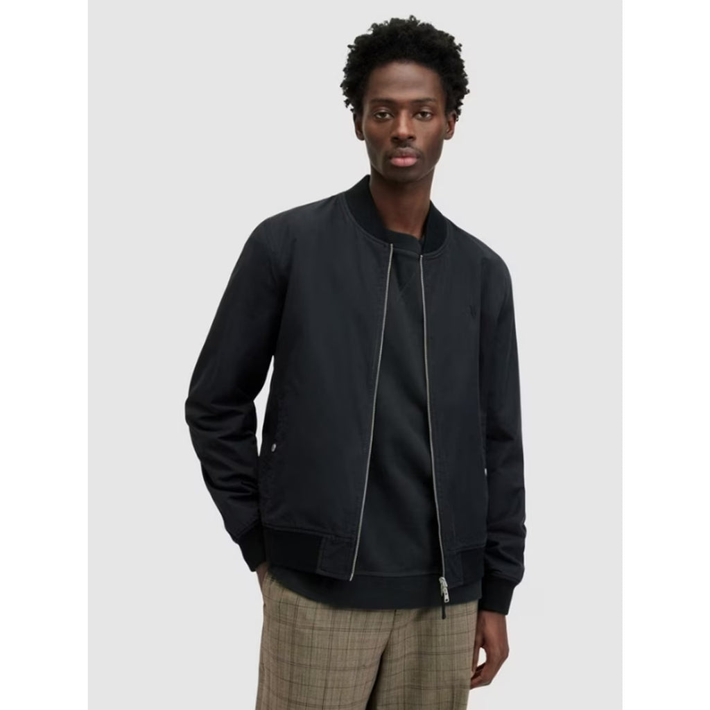 Allsaints Mens Reversible Bassett Bomber Jacket XS Black Ash Khaki NWT