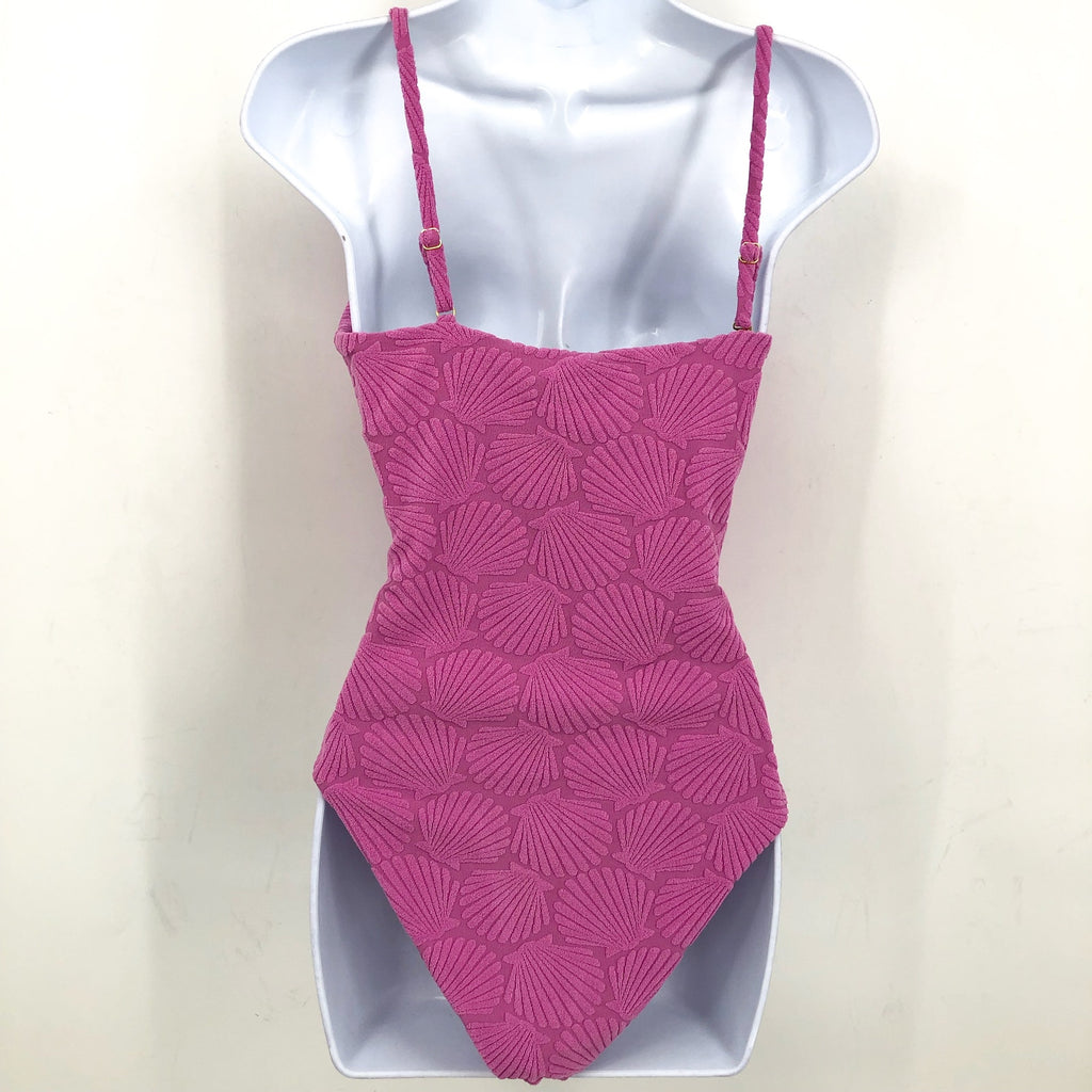 BEACH RIOT Women's Athena One Piece Swimsuit Small Shell Pink One Shoulder NWT