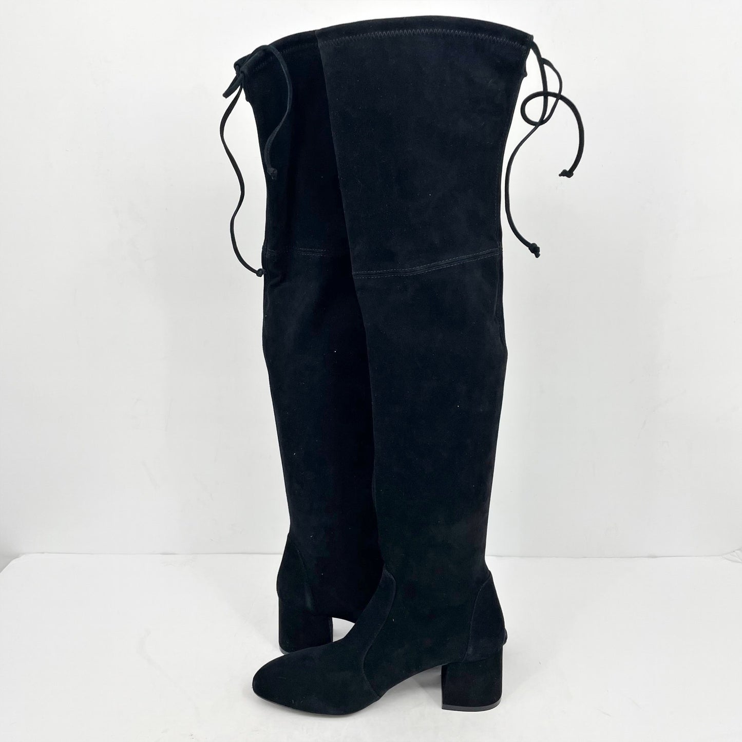 Stuart Weitzman Womens Flareland Over The Knee Boots US 7 B Black Suede NWOB