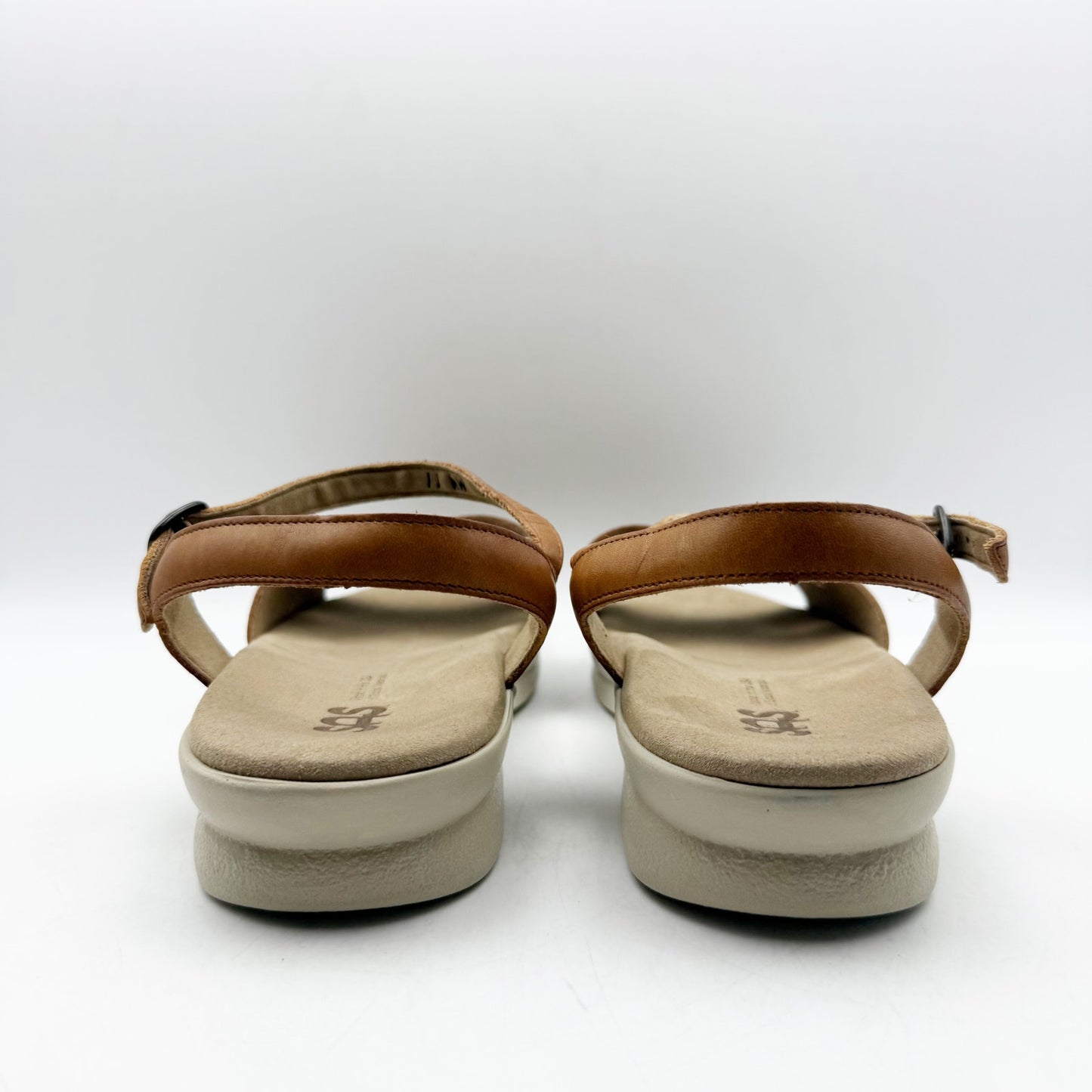 SAS Womens Duo Comfort Sandals US 11 XWide WW Tan Leather Adjustable Buckle