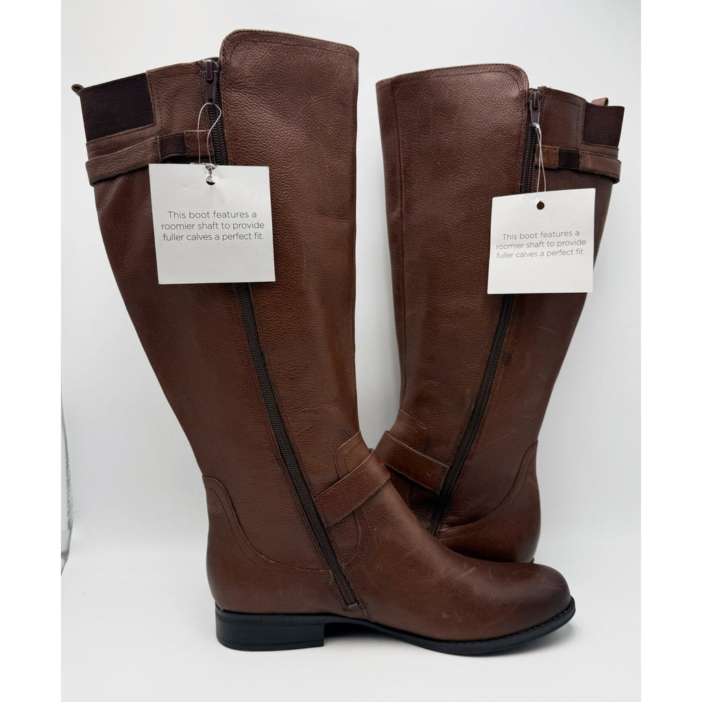 Naturalizer Womens Jillian Wide Calf Knee High Riding Boots Size 9.5 Brown NWOB