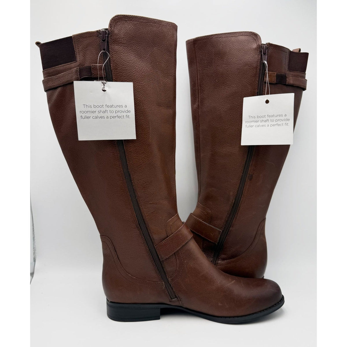 Naturalizer Womens Jillian Wide Calf Knee High Riding Boots Size 9.5 Brown NWOB