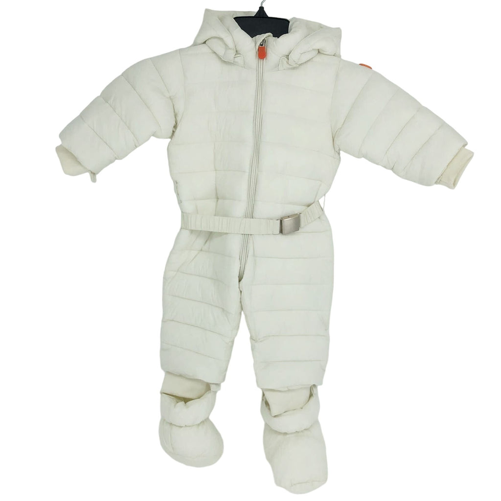 Save the Duck Baby Storm Hooded Snowsuit 6-9 Month White Puffer Winter NWOT