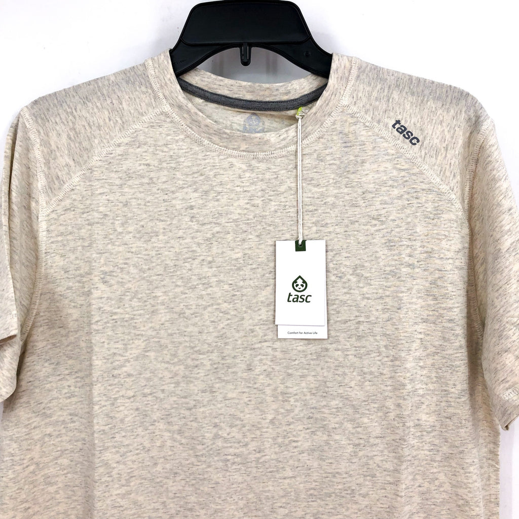 TASC Mens Performance Carrollton Fitness T-Shirt XL Beige Mineral Heather NWT