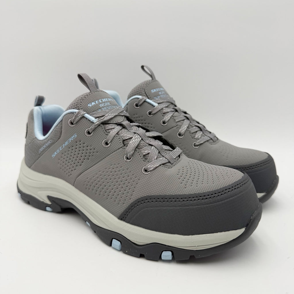 Skechers Womens Trego Astallet Work Shoes Size 7.5 Grey Comp Toe SR Sneakers NIB