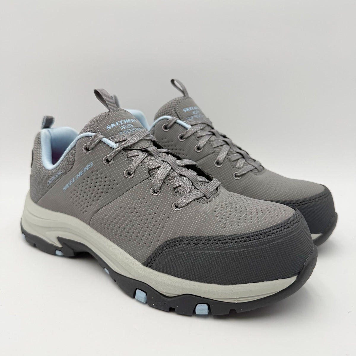 Skechers Womens Trego Astallet Work Shoes Size 7.5 Grey Comp Toe SR Sneakers NIB