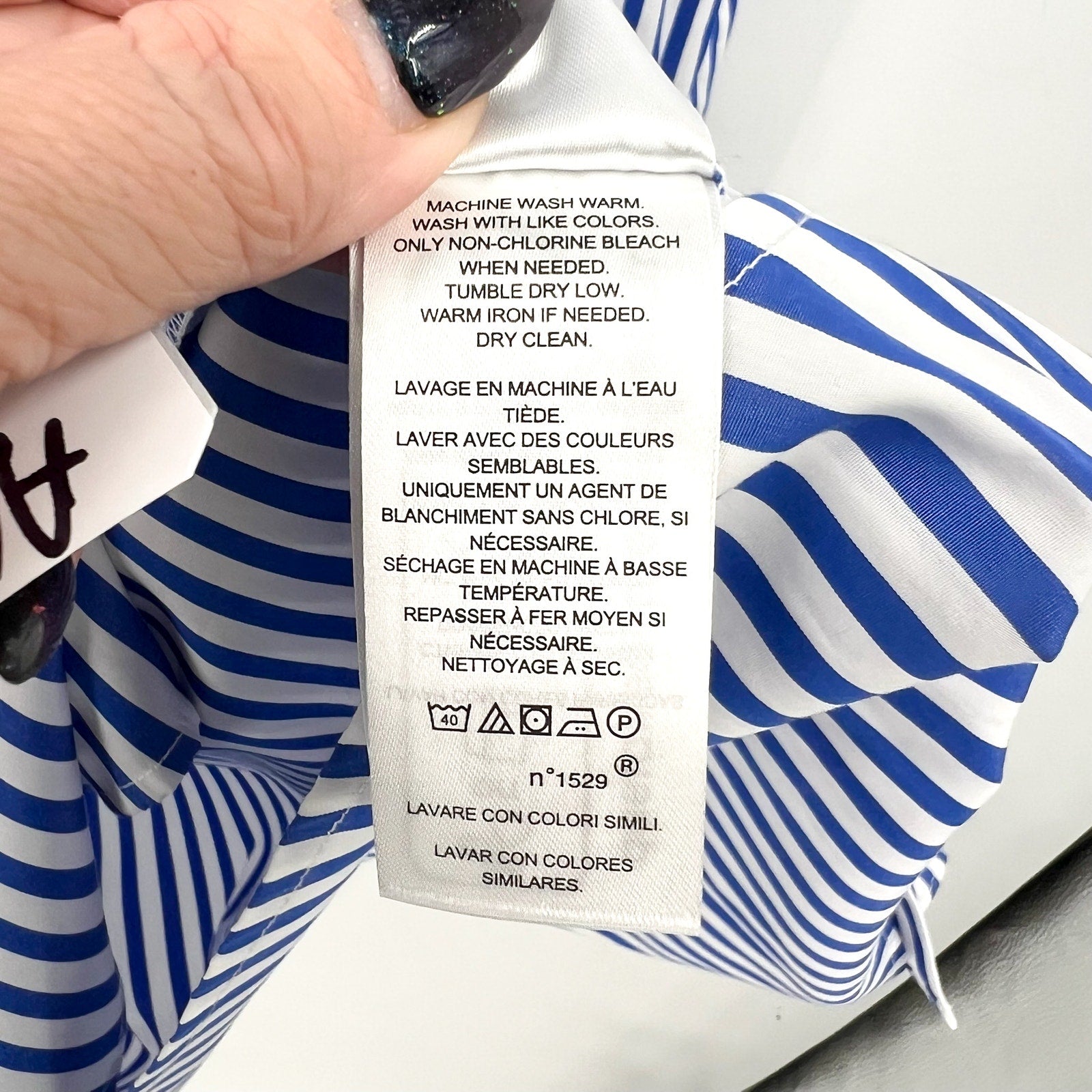 LAUREN RALPH LAUREN Kahwell Shirt Dress Size 10 Blue White Stripe Tie Waist NWT