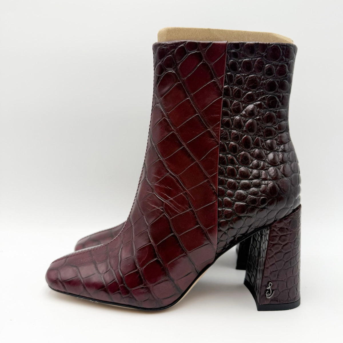 Sam Edelman Womens Codie Ankle Bootie Size 5 M Bordeaux Red Leather NIB