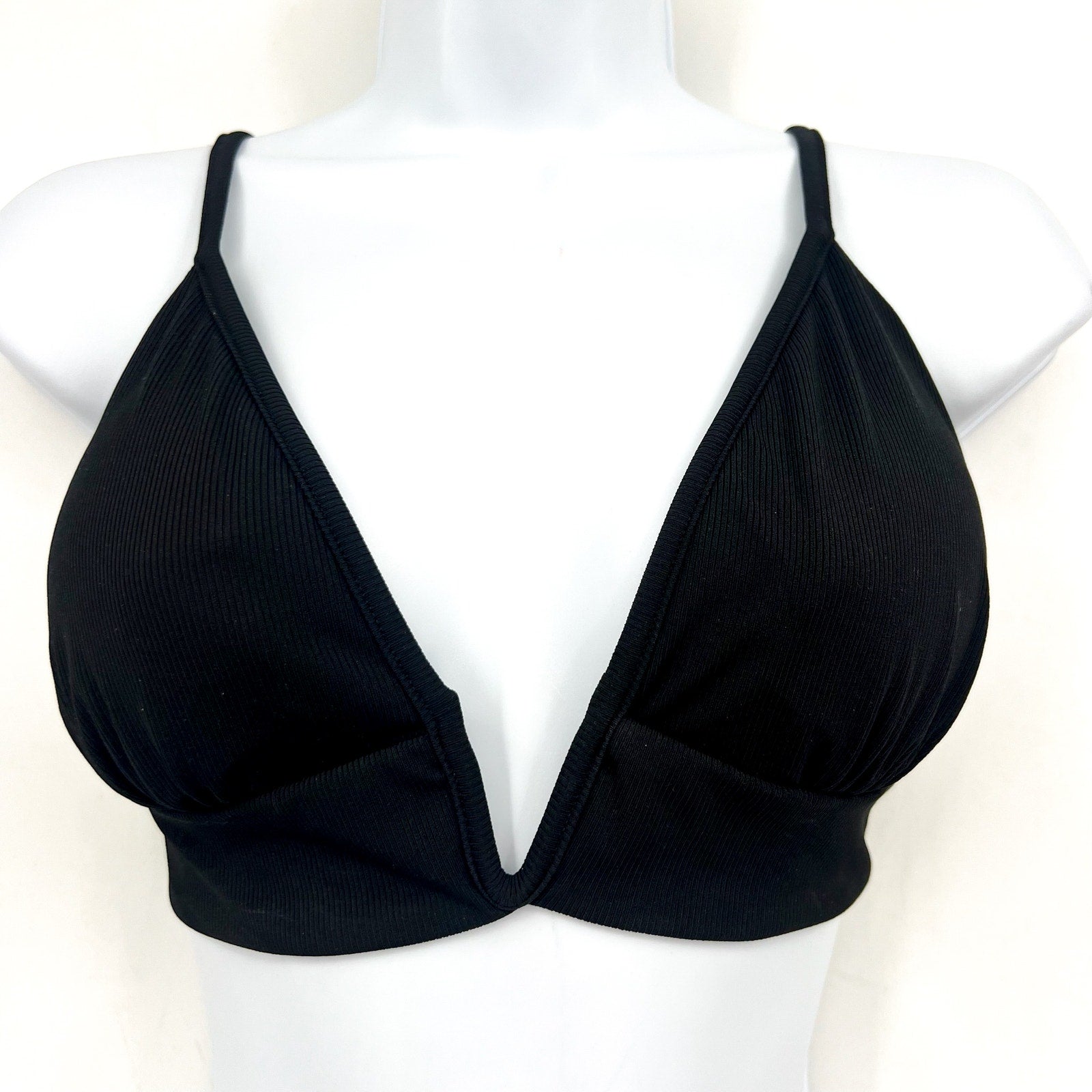 MAAJI Women's Jade Parade Long Line Triangle Bikini Top XL Black NWT