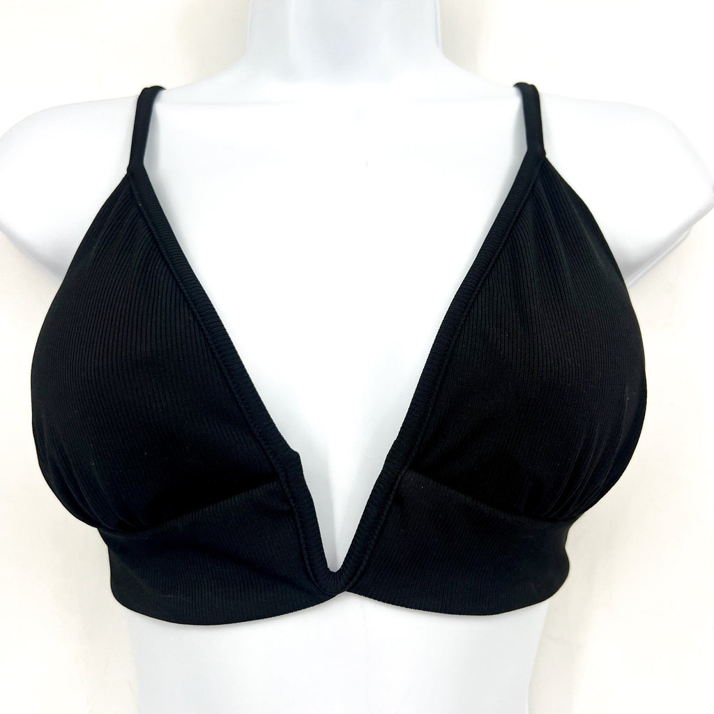 MAAJI Women's Jade Parade Long Line Triangle Bikini Top XL Black NWT