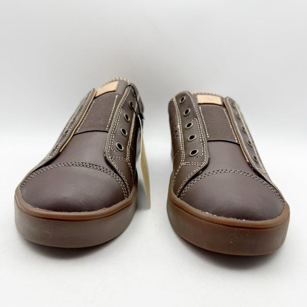 Spenco Womens Malibu Lux Sneakers US 9.5 Brown Espresso Leather Slip On NIB