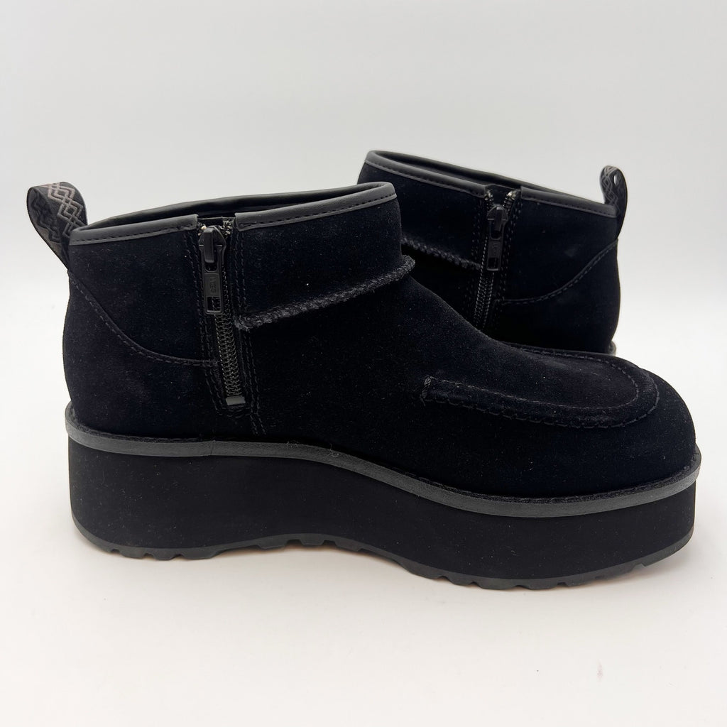 UGG Womens Cityfunc Ultra Mini Boots Size 8- 39 Black Suede Water Resistant NWOB