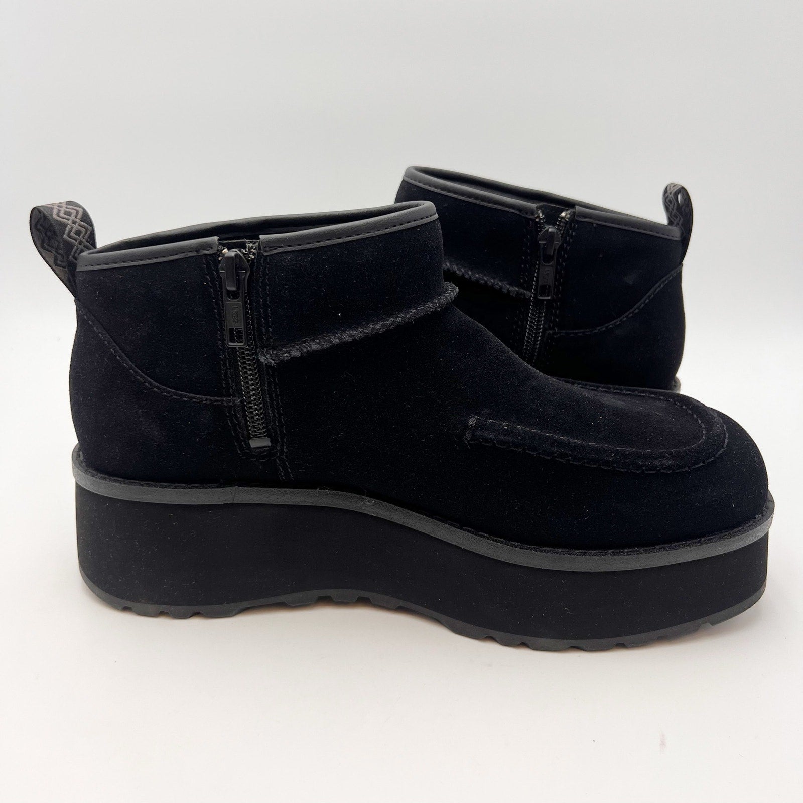 UGG Womens Cityfunc Ultra Mini Boots Size 8- 39 Black Suede Water Resistant NWOB