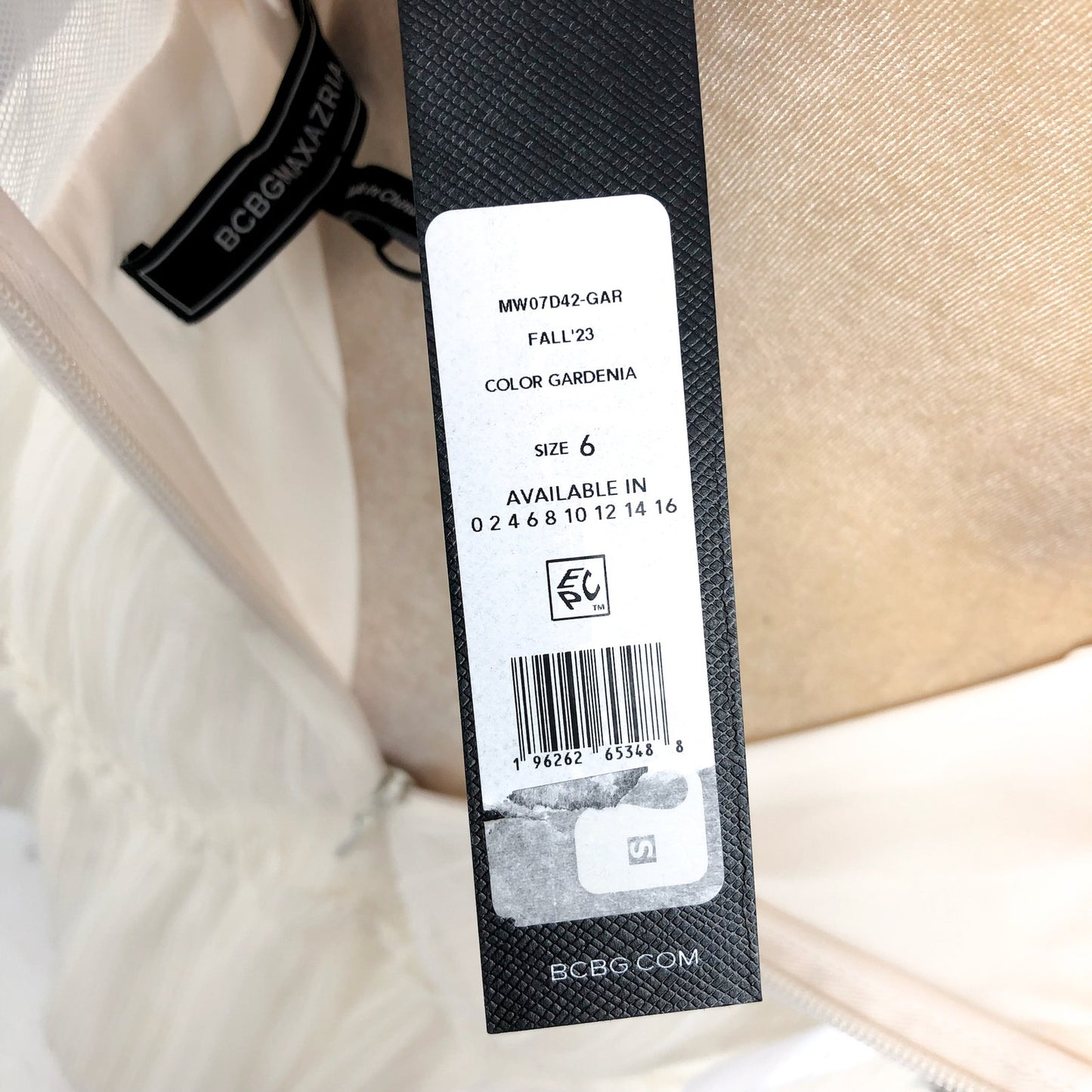 BCBGMAXAZRIA Women's Strapless Tiered Tulle Mini Dress Size 6 Gardenia White NWT